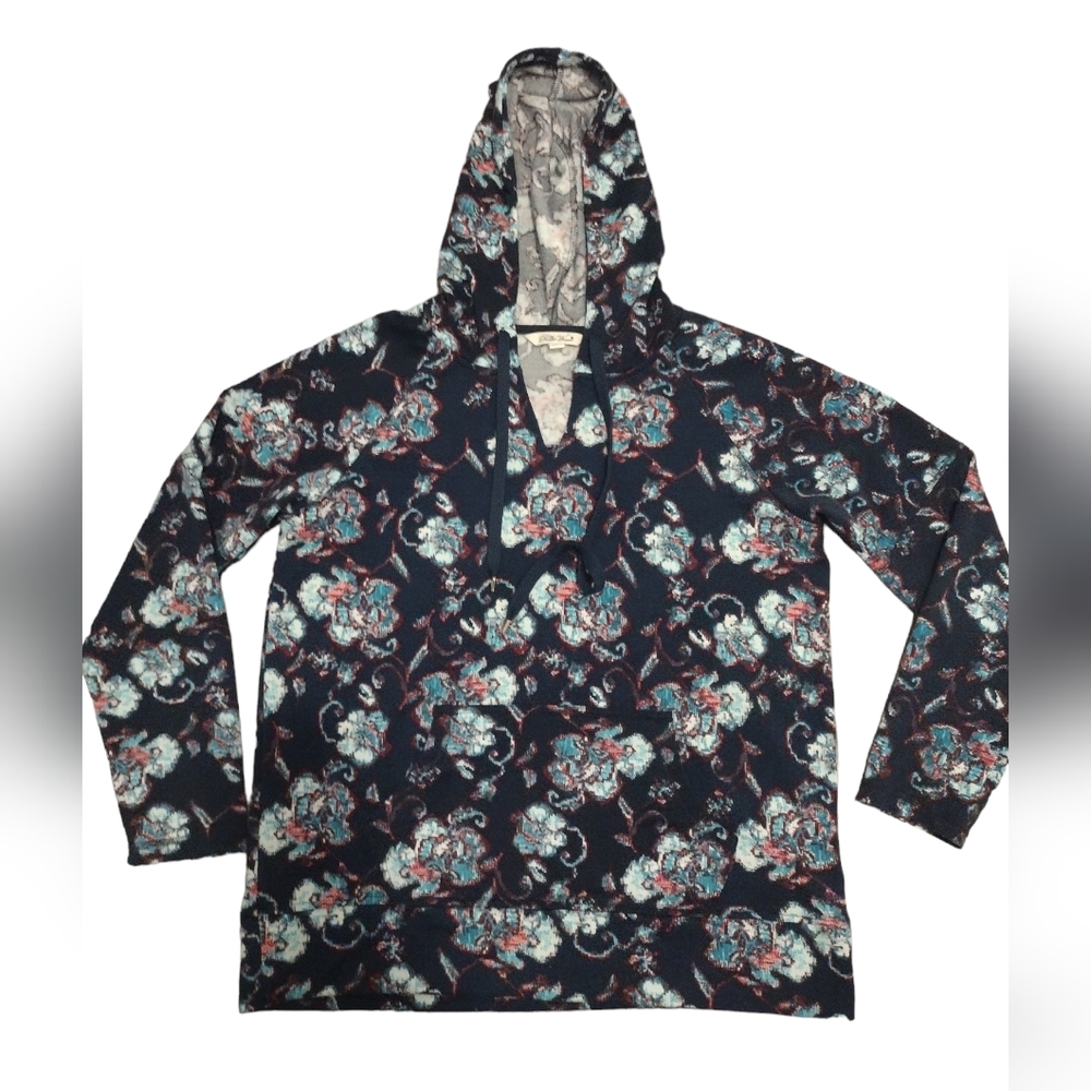 4 For $25 THE PIONEER WOMAN NAVY FLORAL HOODIE FRONT POUCH POCKET